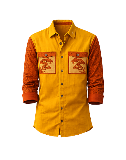 LM Mustard Stamp Shacket